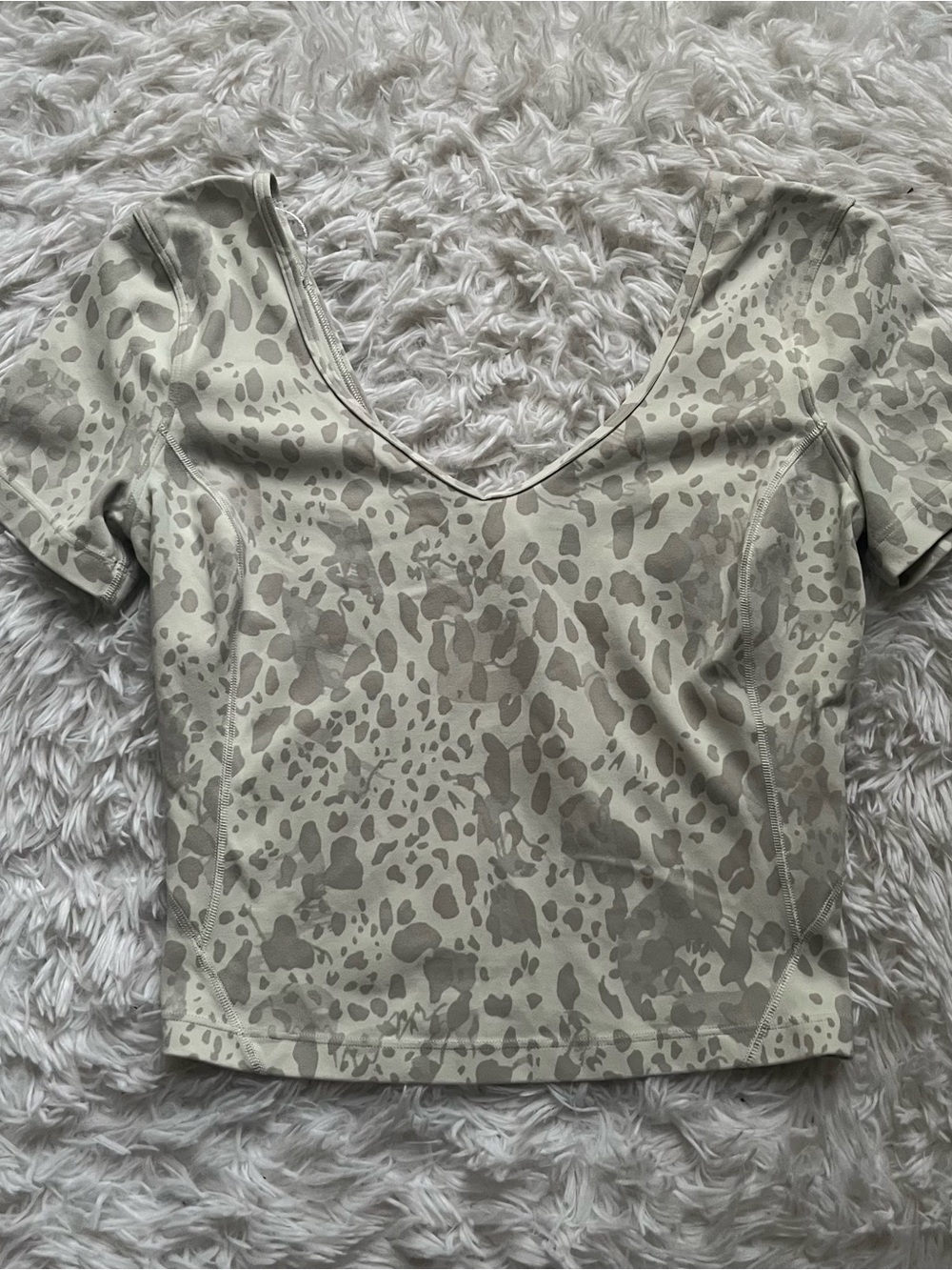 lululemon athletica Beige and Taupe Animal-Print Crop Top